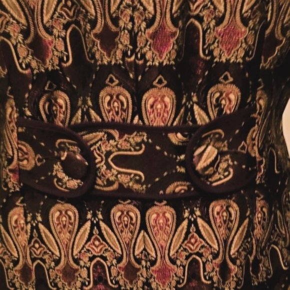 Vintage Liz Claiborne Brown Paisley Lined Blazer with Shoulder Pads Size 6 NWOT - Picture 4 of 6